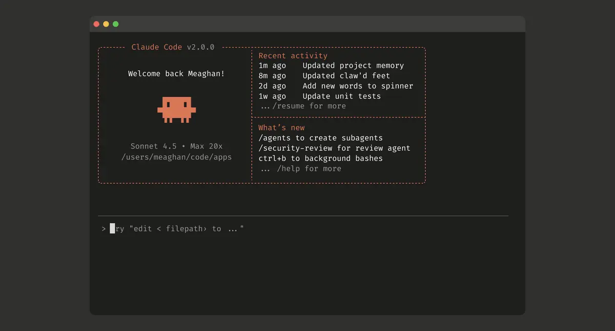 Claude Code terminal interface showing a coding-agent workflow